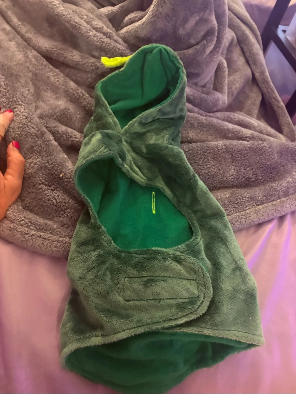 Pet Avocado Hooded Costume - Green Plush